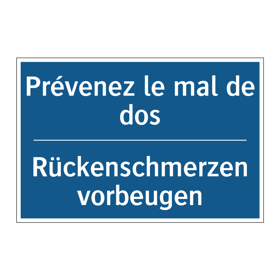 Rückenschmerzen vorbeugen - Prévenez le mal de dos