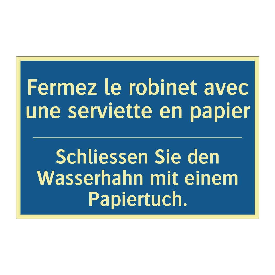 Schliessen Sie den Wasserhahn  /.../ - Fermez le robinet avec une serviette  /.../
