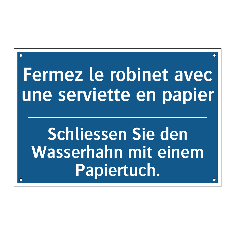 Schliessen Sie den Wasserhahn  /.../ - Fermez le robinet avec une serviette  /.../