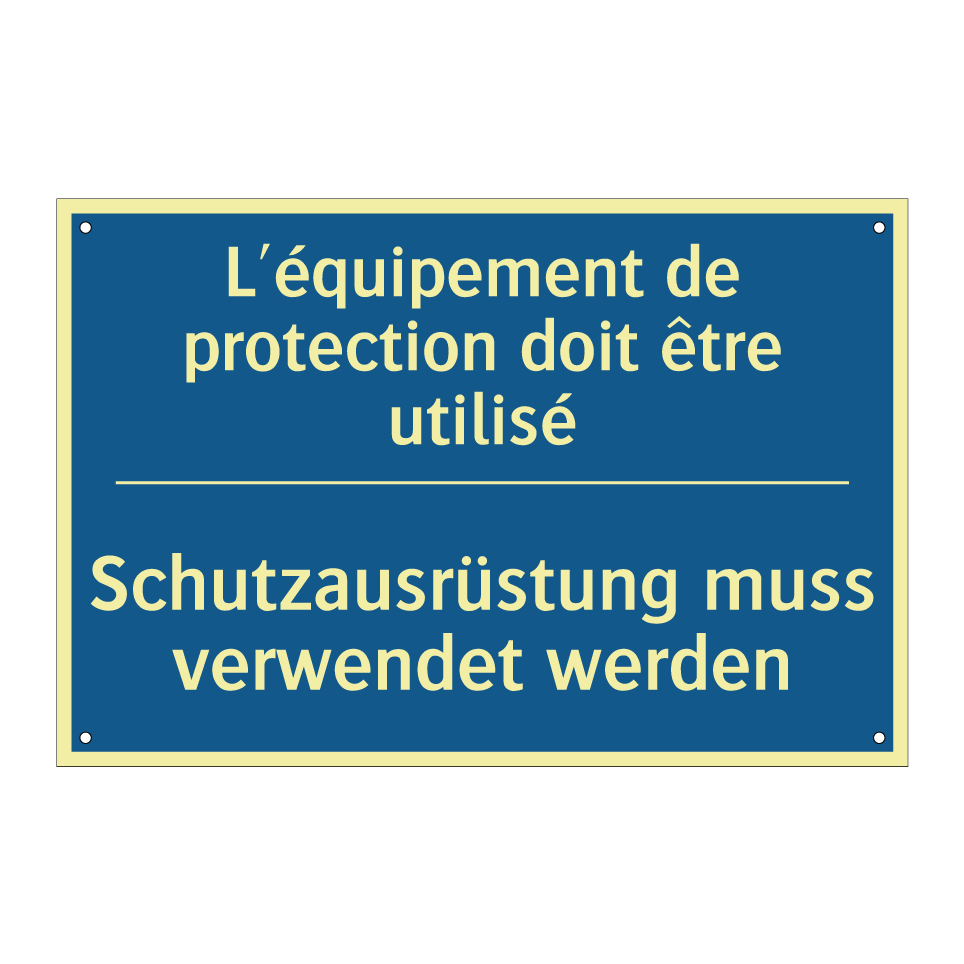 Schutzausrüstung muss verwendet  /.../ - L'équipement de protection doit  /.../
