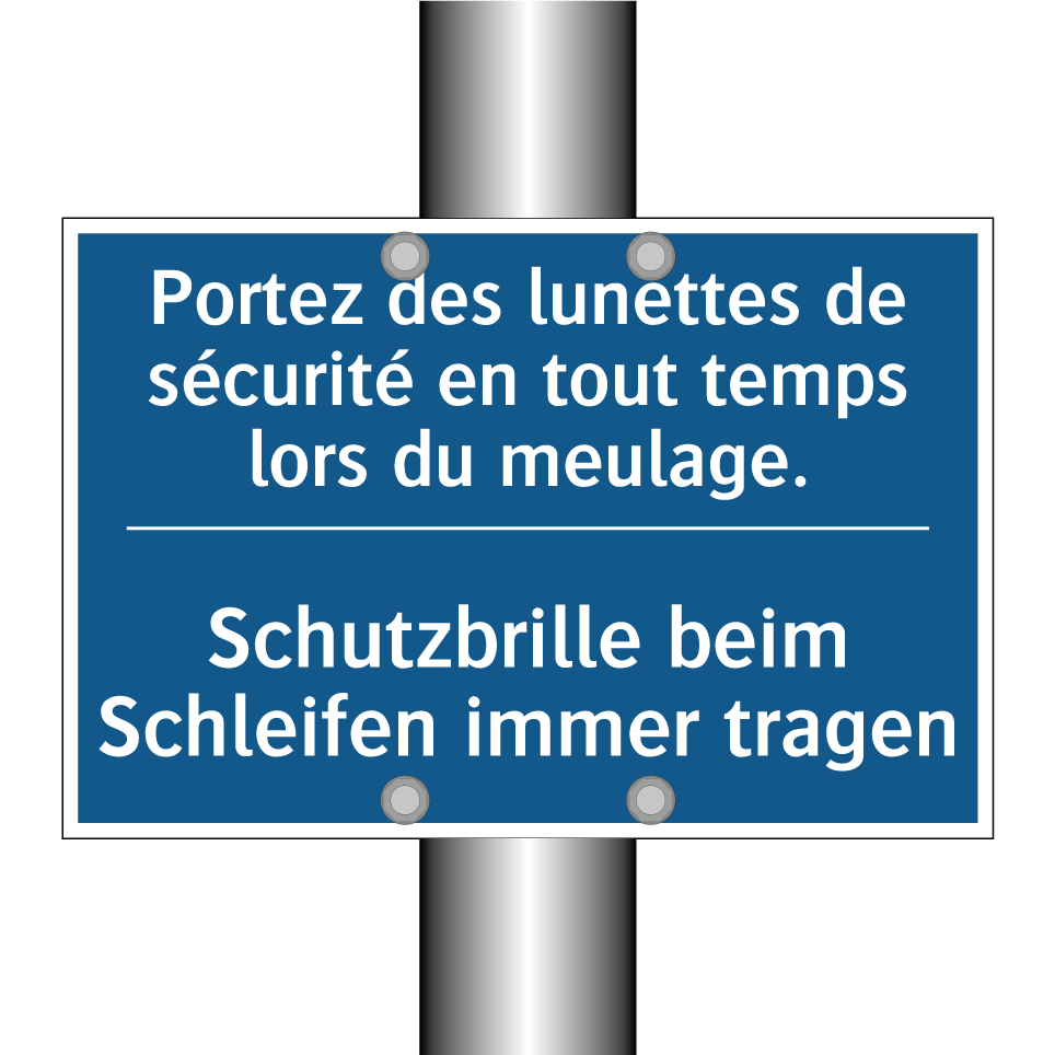 Schutzbrille beim Schleifen immer  /.../ - Portez des lunettes de sécurité  /.../