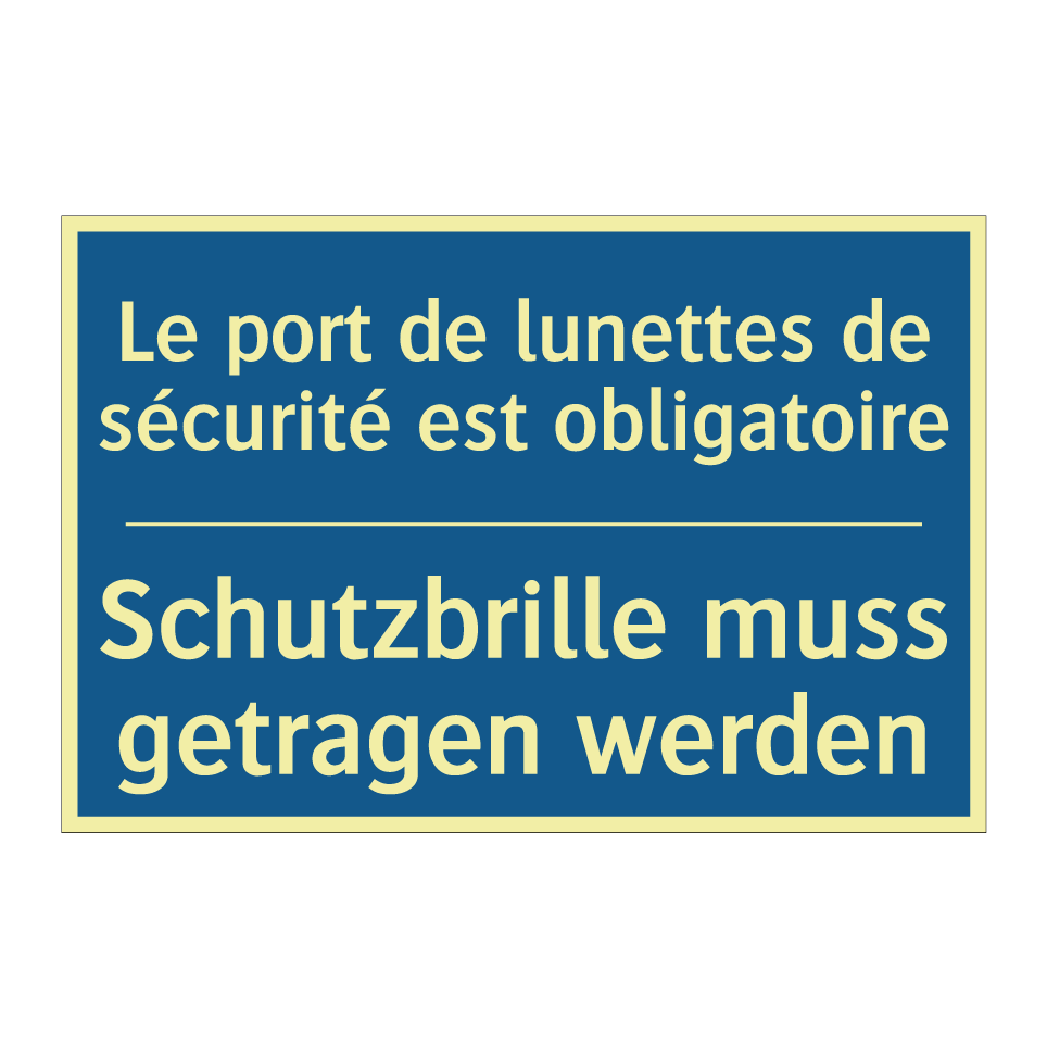 Schutzbrille muss getragen werden /.../ - Le port de lunettes de sécurité  /.../