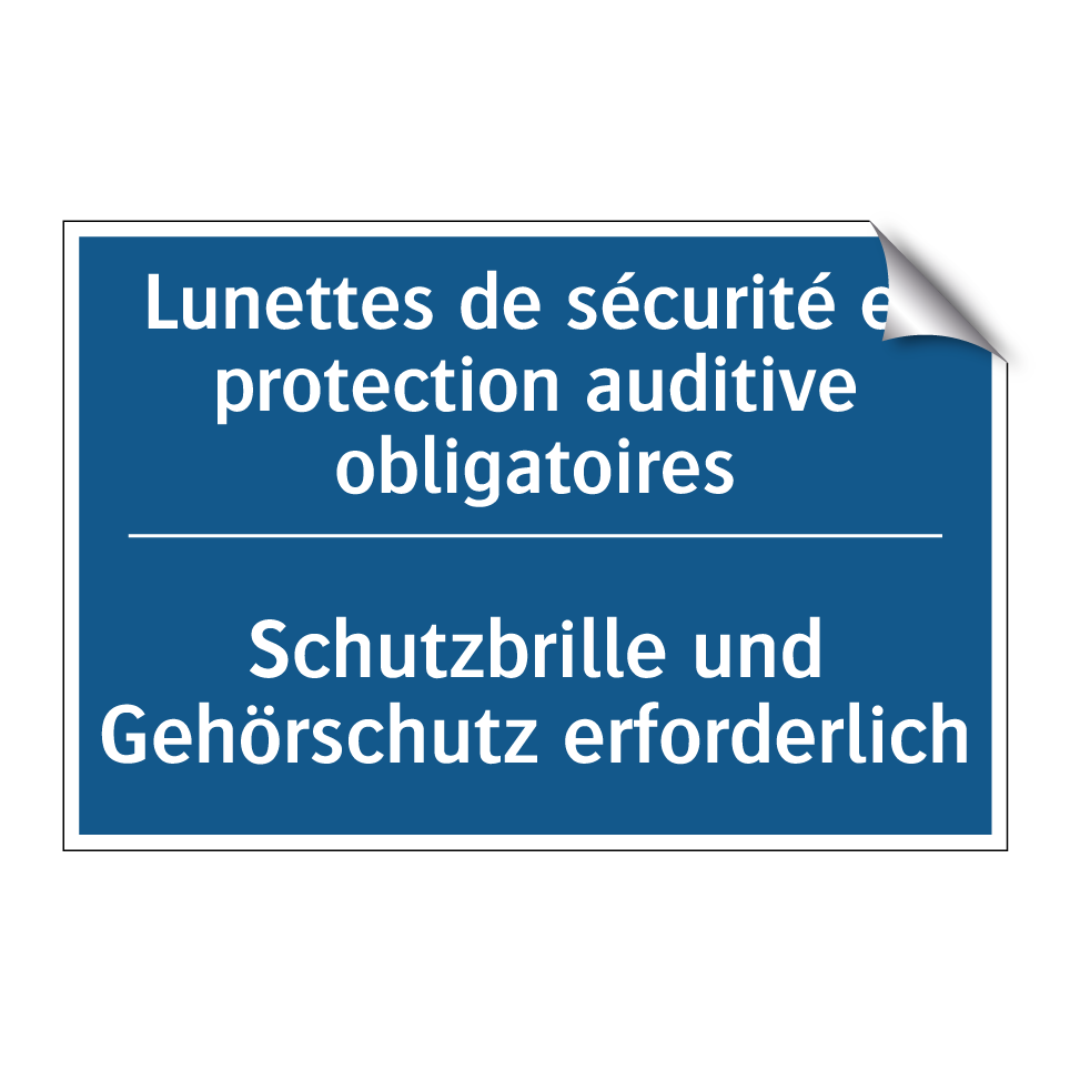 Schutzbrille und Gehörschutz erforderlich /.../ - Lunettes de sécurité et protection  /.../