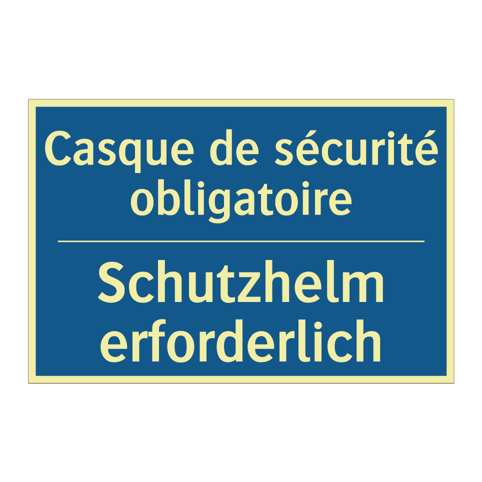 Schutzhelm erforderlich - Casque de sécurité obligatoire