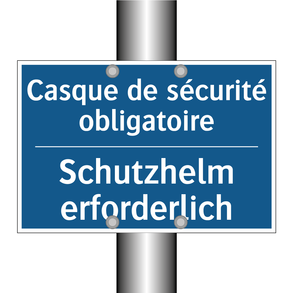 Schutzhelm erforderlich - Casque de sécurité obligatoire