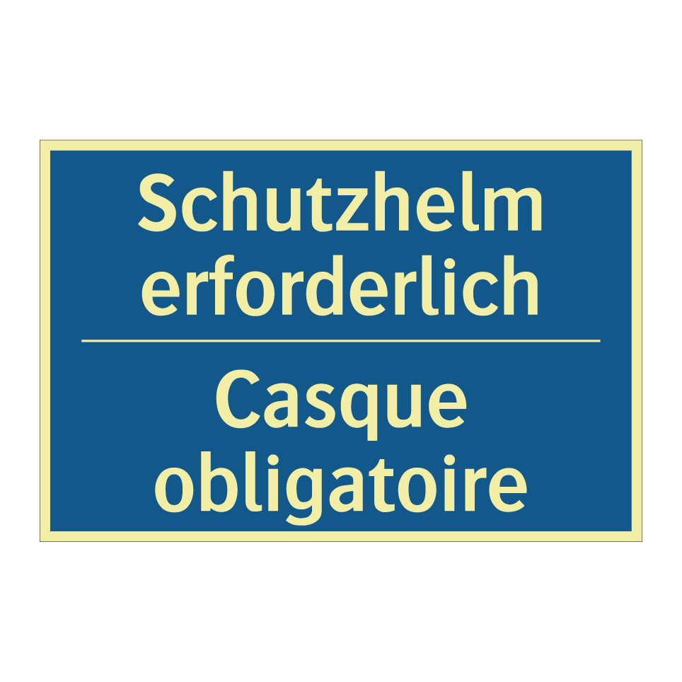 Schutzhelm erforderlich - Casque obligatoire