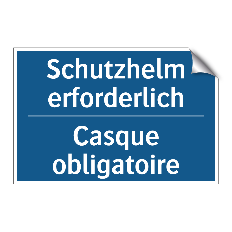 Schutzhelm erforderlich - Casque obligatoire