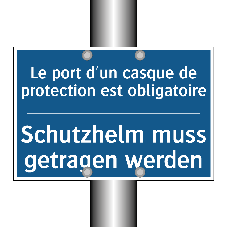Schutzhelm muss getragen werden /.../ - Casque de protection obligatoire /.../