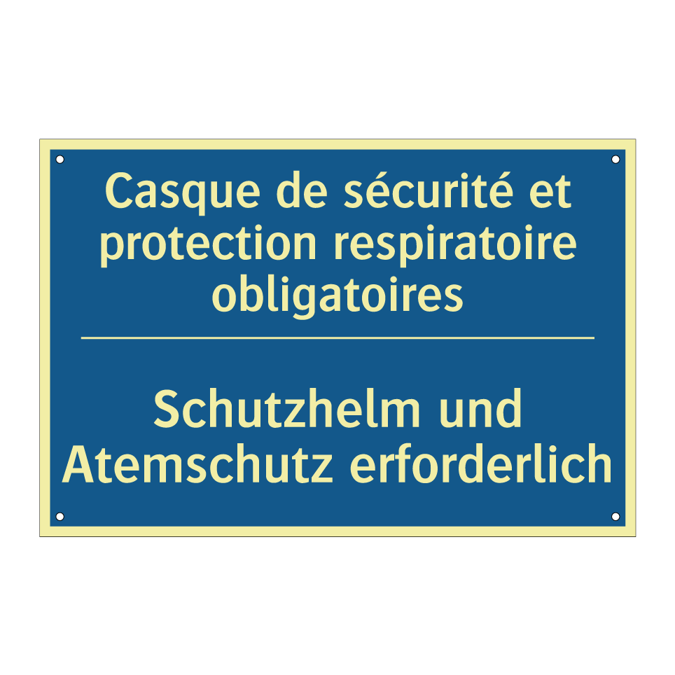 Schutzhelm und Atemschutz erforderlich /.../ - Casque de sécurité et protection  /.../