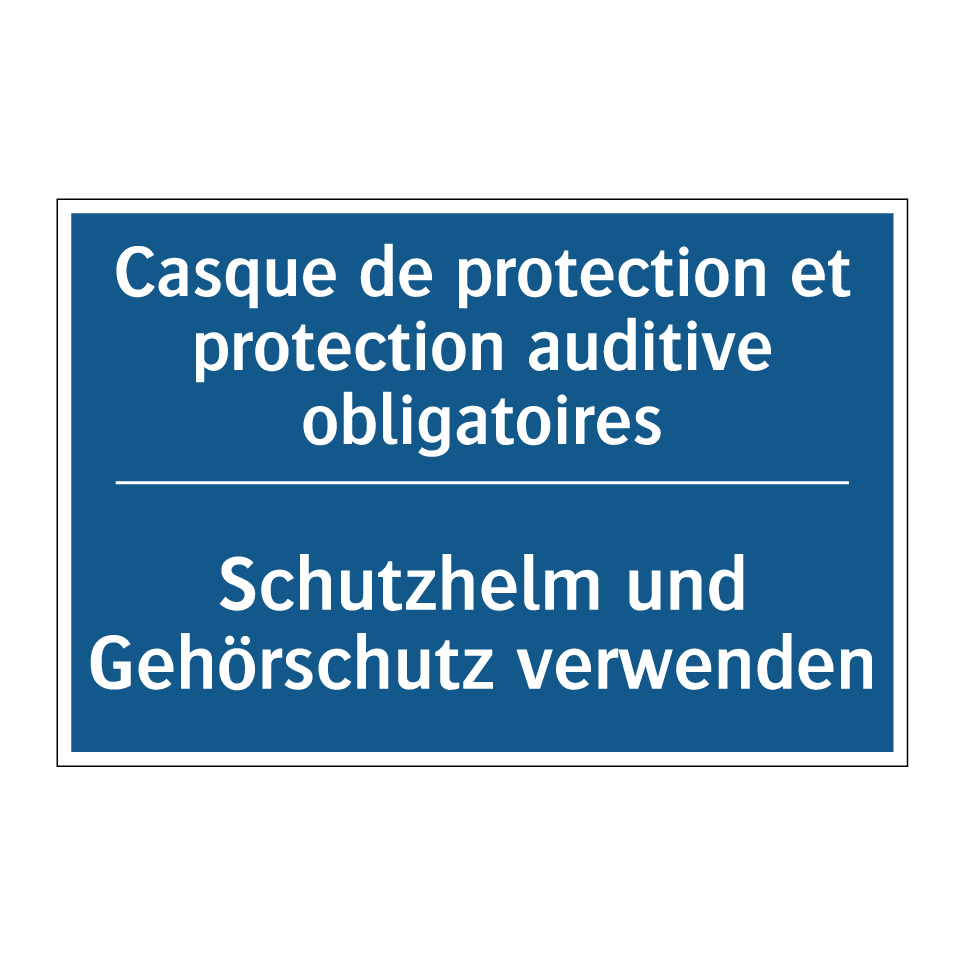 Schutzhelm und Gehörschutz verwenden /.../ - Casque de protection et protection  /.../