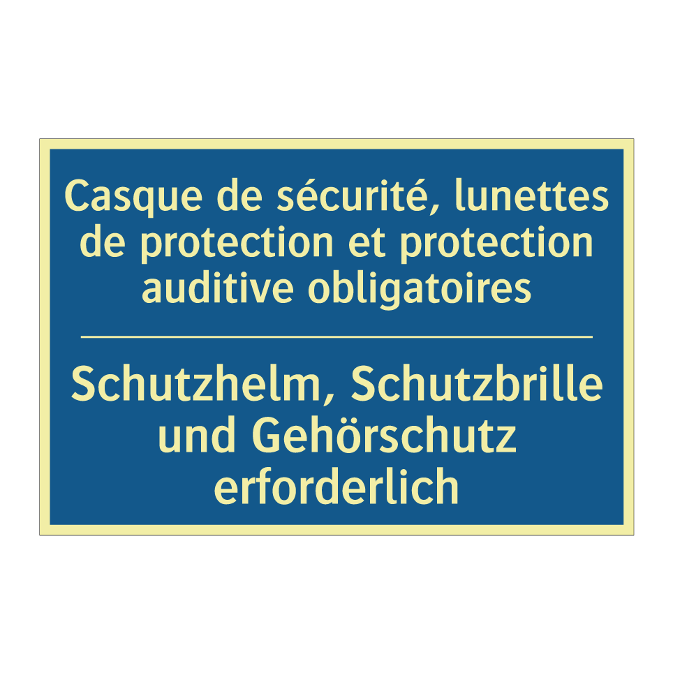 Schutzhelm, Schutzbrille und Gehörschutz  /.../ - Casque de sécurité, lunettes de  /.../