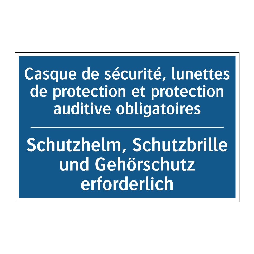 Schutzhelm, Schutzbrille und Gehörschutz  /.../ - Casque de sécurité, lunettes de  /.../