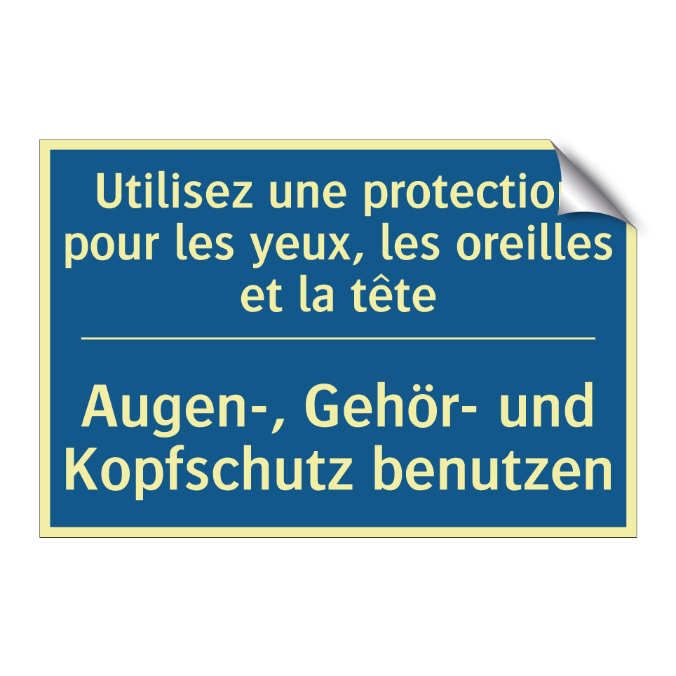 Augen-, Gehör- und Kopfschutz  /.../ - Utilisez une protection pour les  /.../