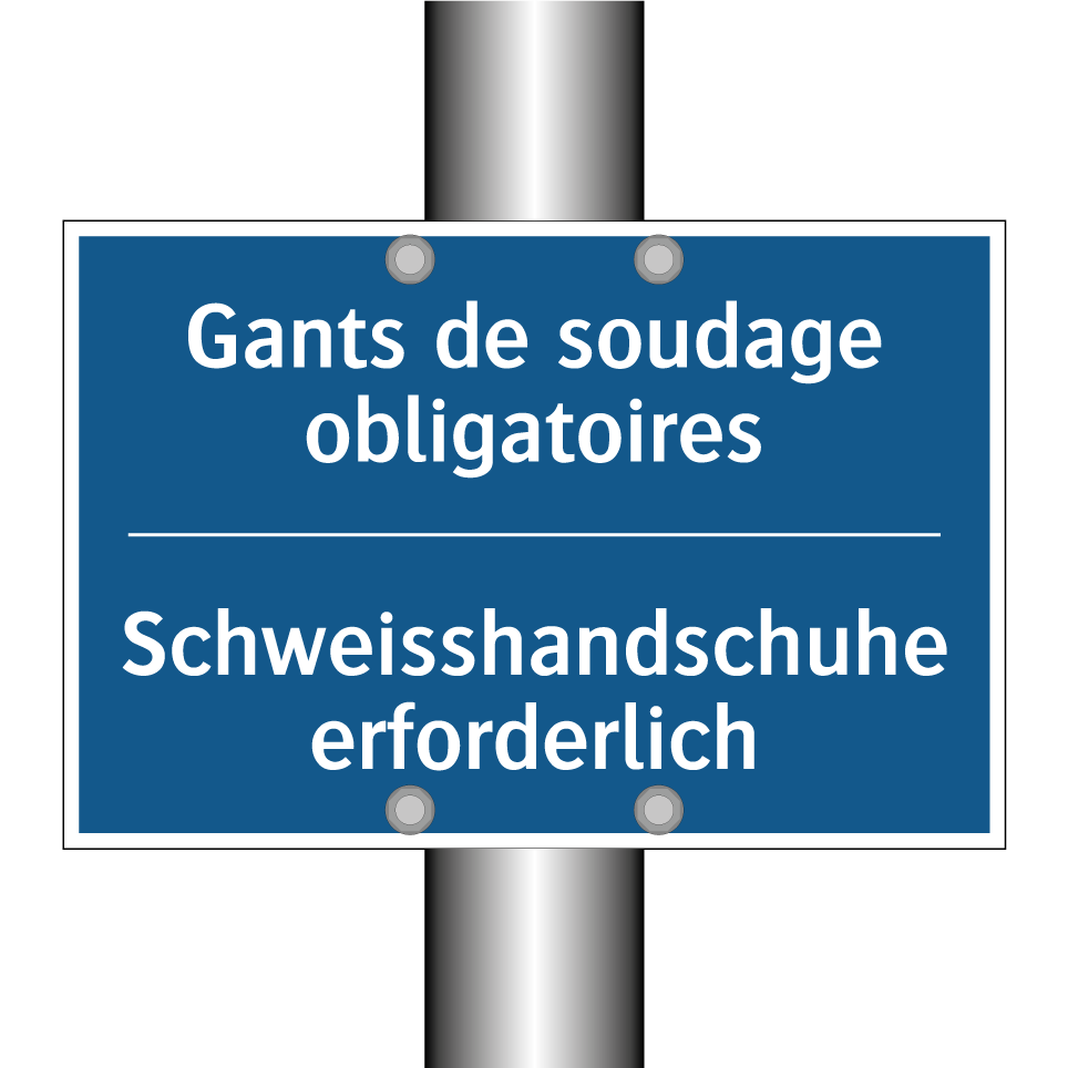 Schweisshandschuhe erforderlich /.../ - Gants de soudage obligatoires