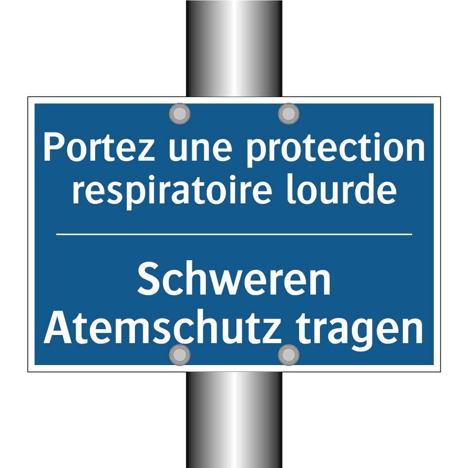 Schweren Atemschutz tragen - Portez une protection respiratoire  /.../