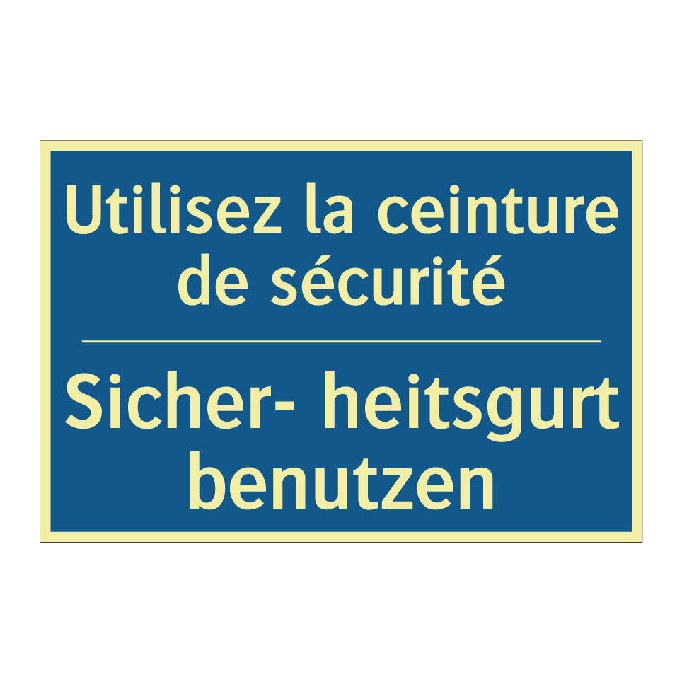 Sicher- heitsgurt benutzen - Utilisez la ceinture de sécurité /.../