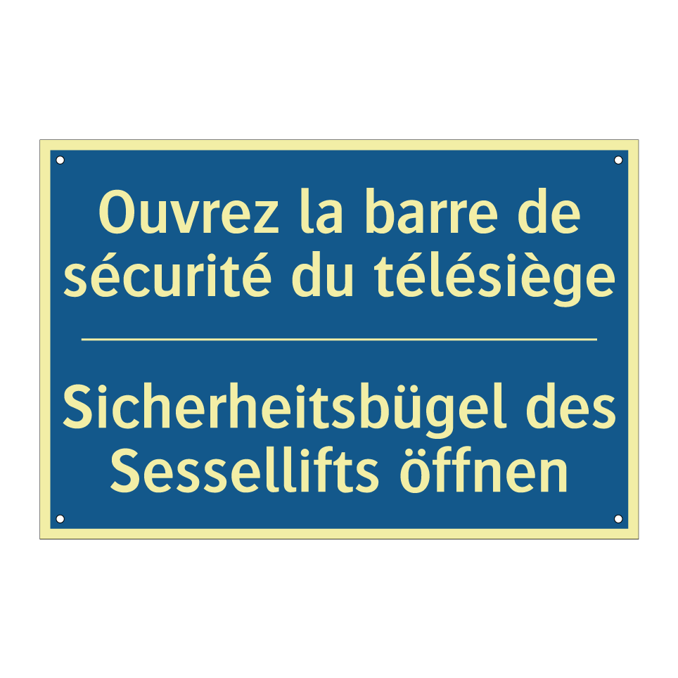 Sicherheitsbügel des Sessellifts  /.../ - Ouvrez la barre de sécurité du  /.../