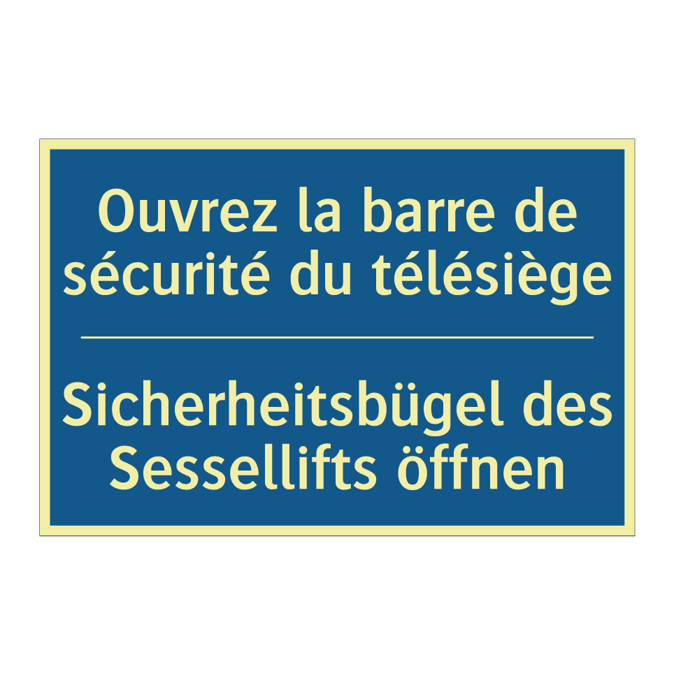 Sicherheitsbügel des Sessellifts  /.../ - Ouvrez la barre de sécurité du  /.../