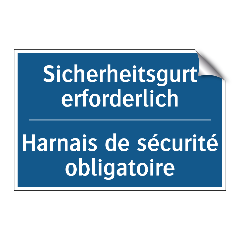 Sicherheitsgurt erforderlich - Harnais de sécurité obligatoire /.../