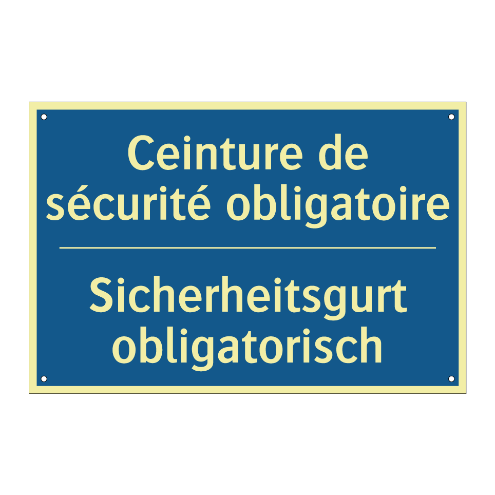 Sicherheitsgurt obligatorisch - Ceinture de sécurité obligatoire /.../