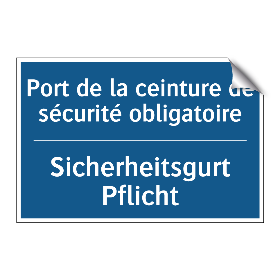 Sicherheitsgurt Pflicht - Port de la ceinture de sécurité  /.../