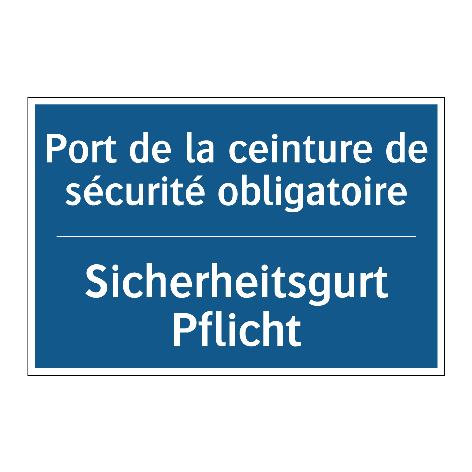Sicherheitsgurt Pflicht - Port de la ceinture de sécurité  /.../