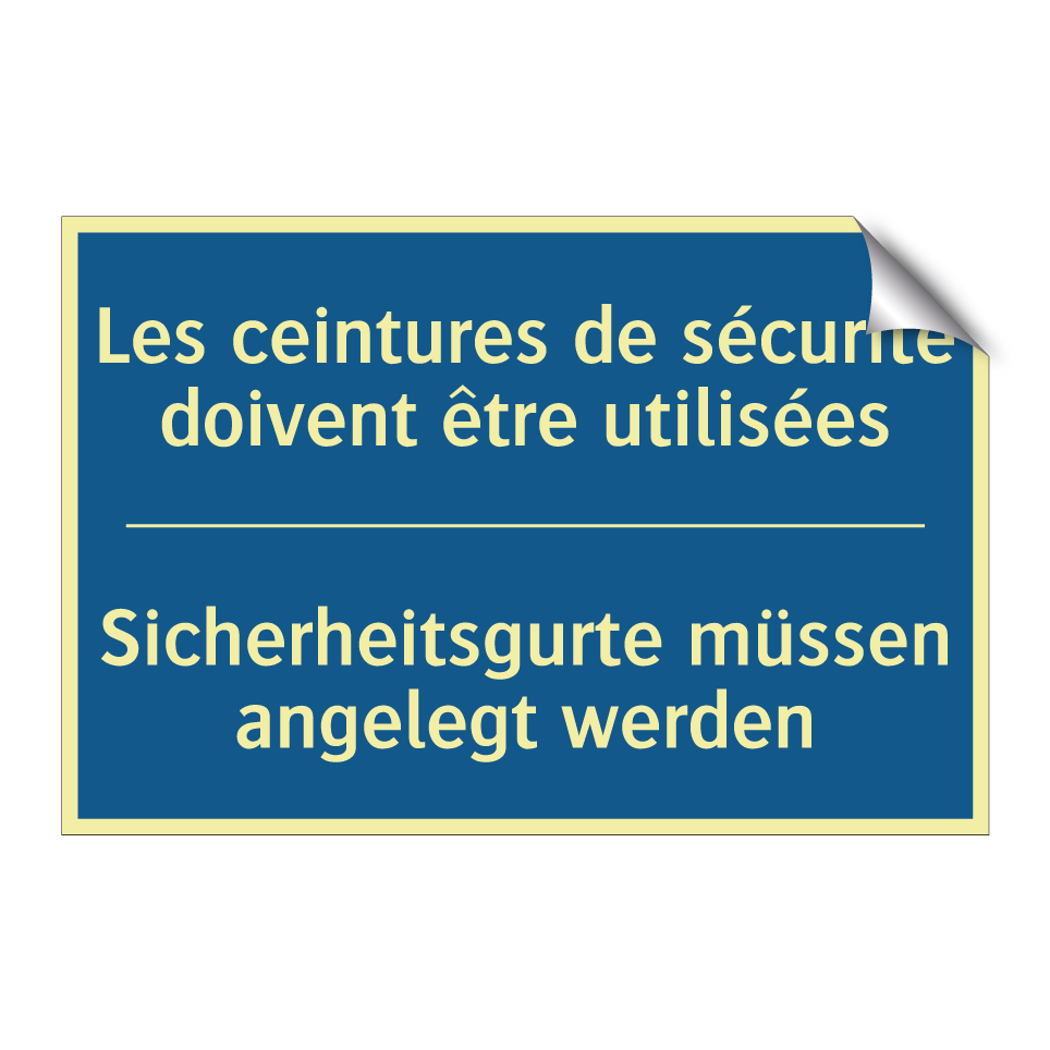 Sicherheitsgurte müssen angelegt  /.../ - Les ceintures de sécurité doivent  /.../