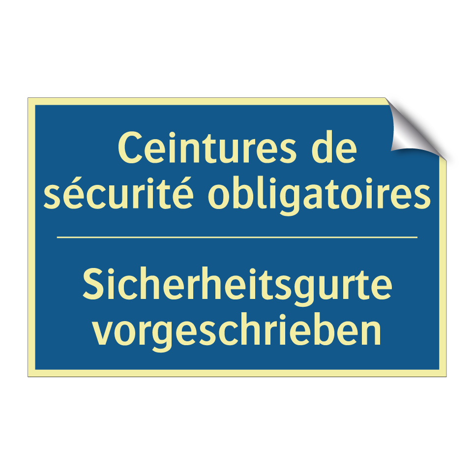Sicherheitsgurte vorgeschrieben /.../ - Ceintures de sécurité obligatoires /.../