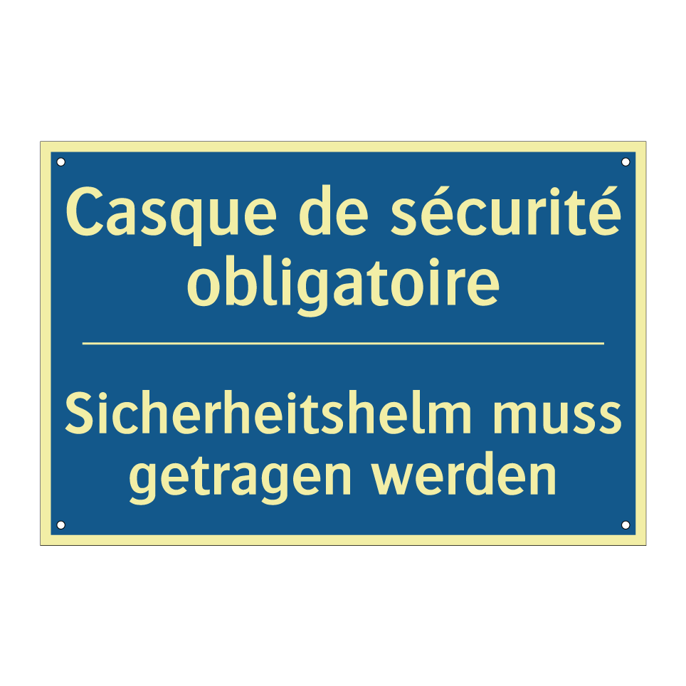 Sicherheitshelm muss getragen  /.../ - Casque de sécurité obligatoire