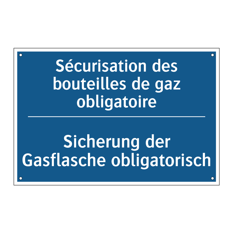 Sicherung der Gasflasche obligatorisch /.../ - Sécurisation des bouteilles de  /.../
