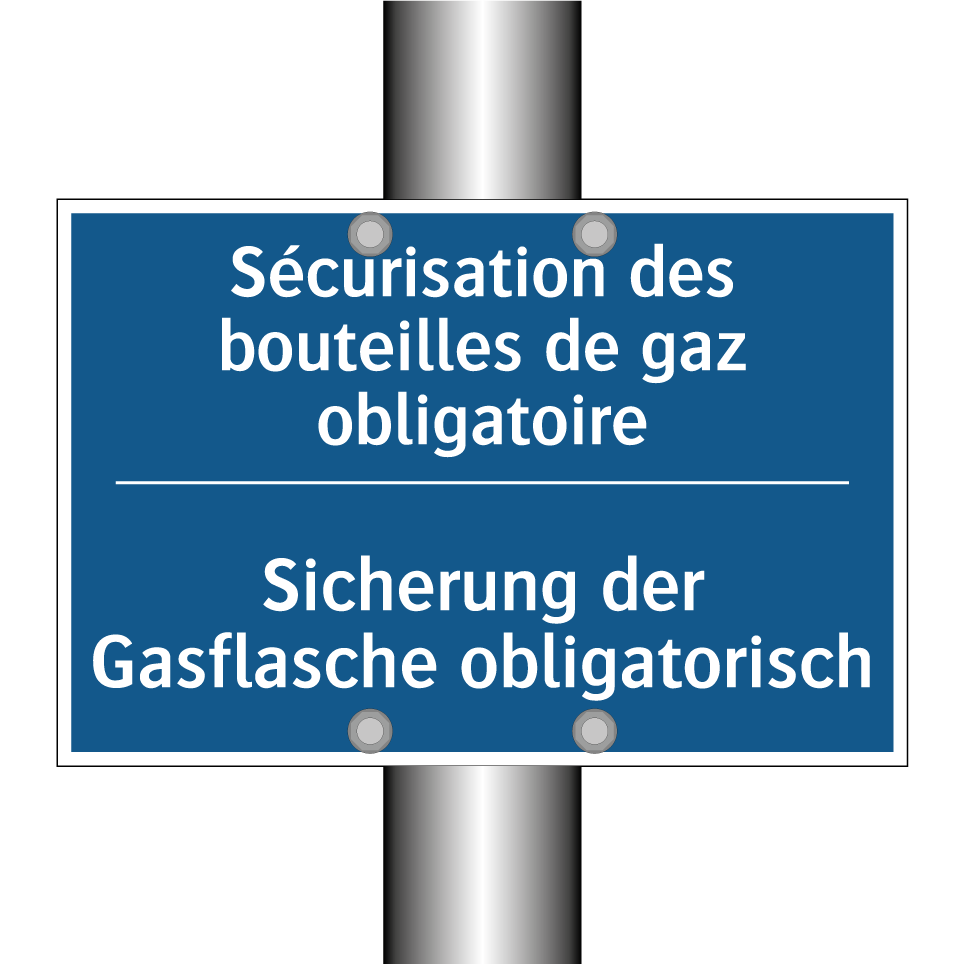 Sicherung der Gasflasche obligatorisch /.../ - Sécurisation des bouteilles de  /.../