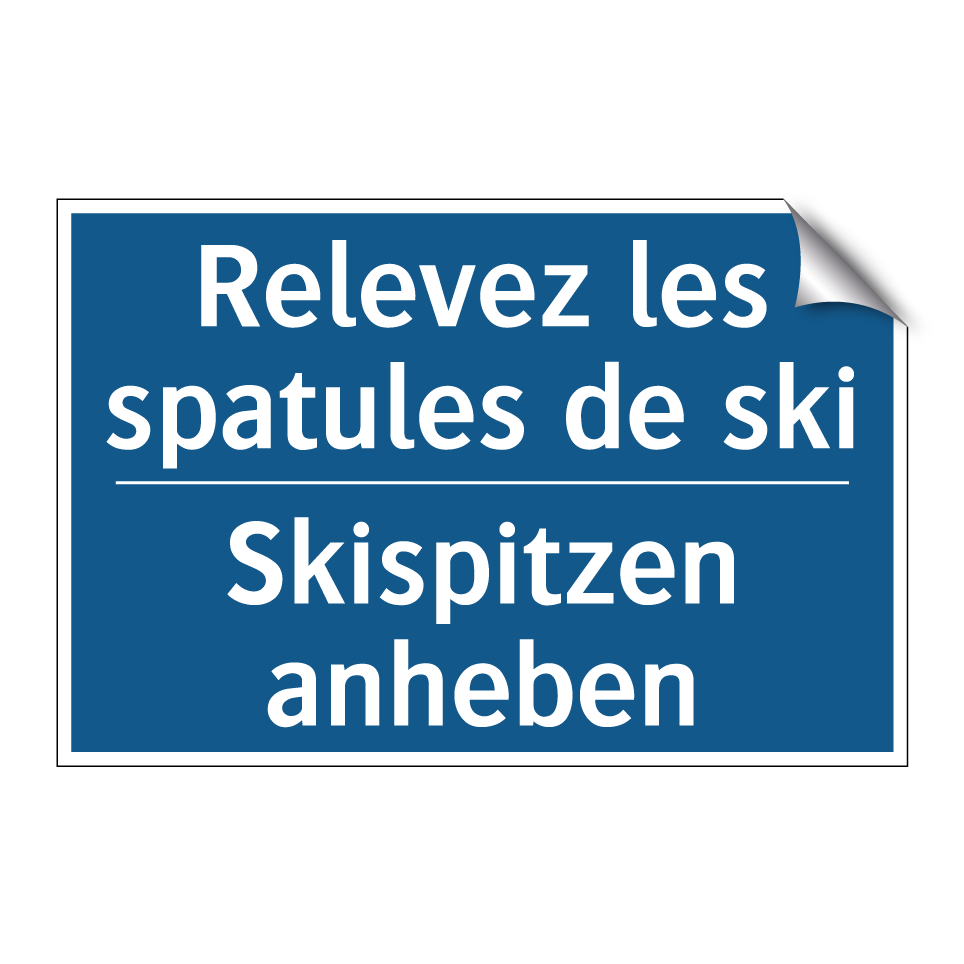 Skispitzen anheben - Relevez les spatules de ski