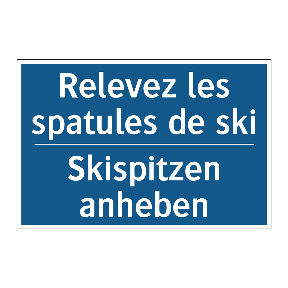 Skispitzen anheben - Relevez les spatules de ski