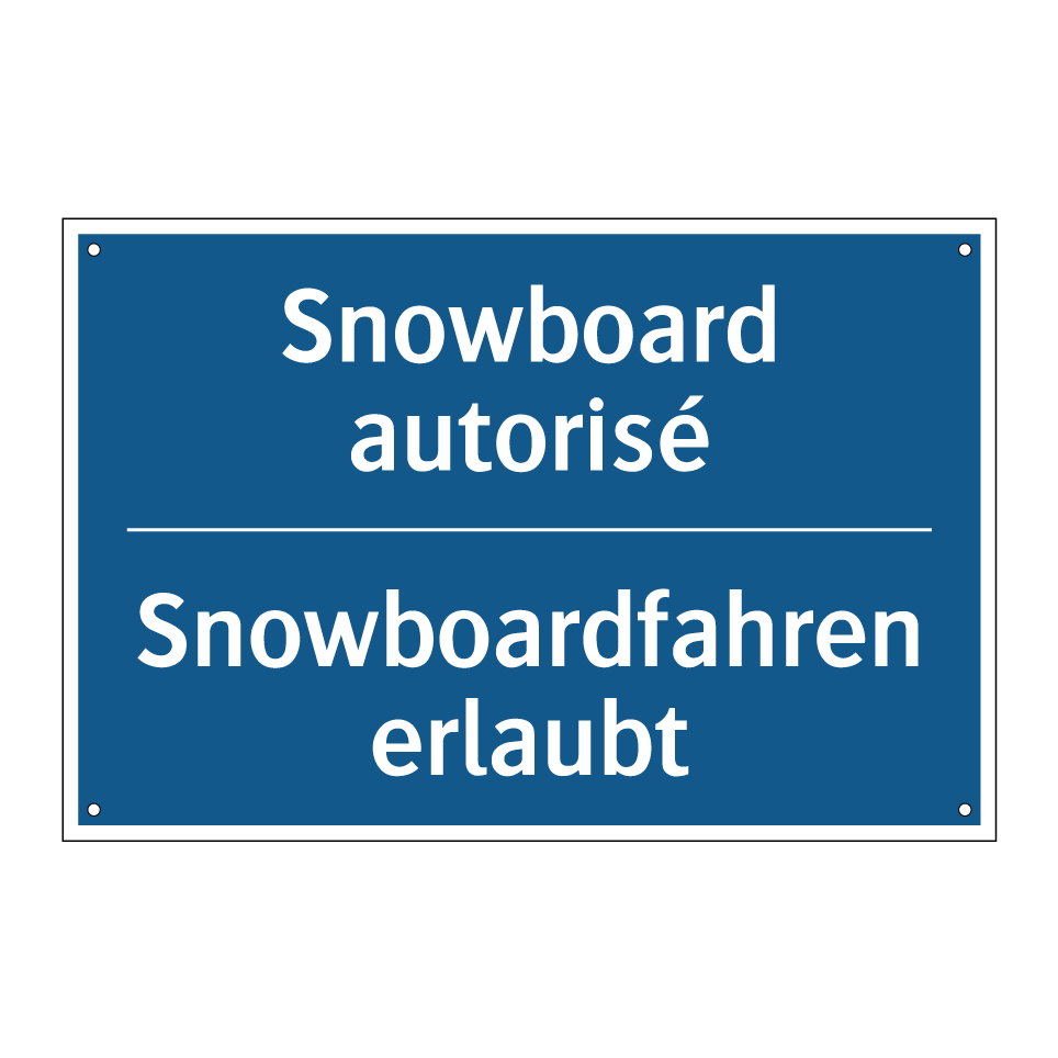 Snowboardfahren erlaubt - Snowboard autorisé
