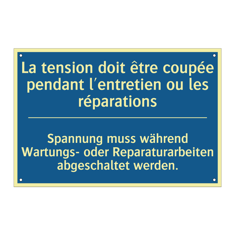 Spannung muss während Wartungs-  /.../ - La tension doit être coupée pendant  /.../