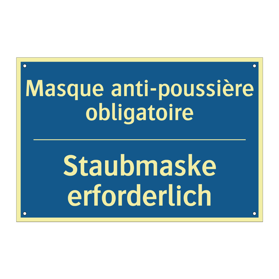 Staubmaske erforderlich - Masque anti-poussière obligatoire /.../