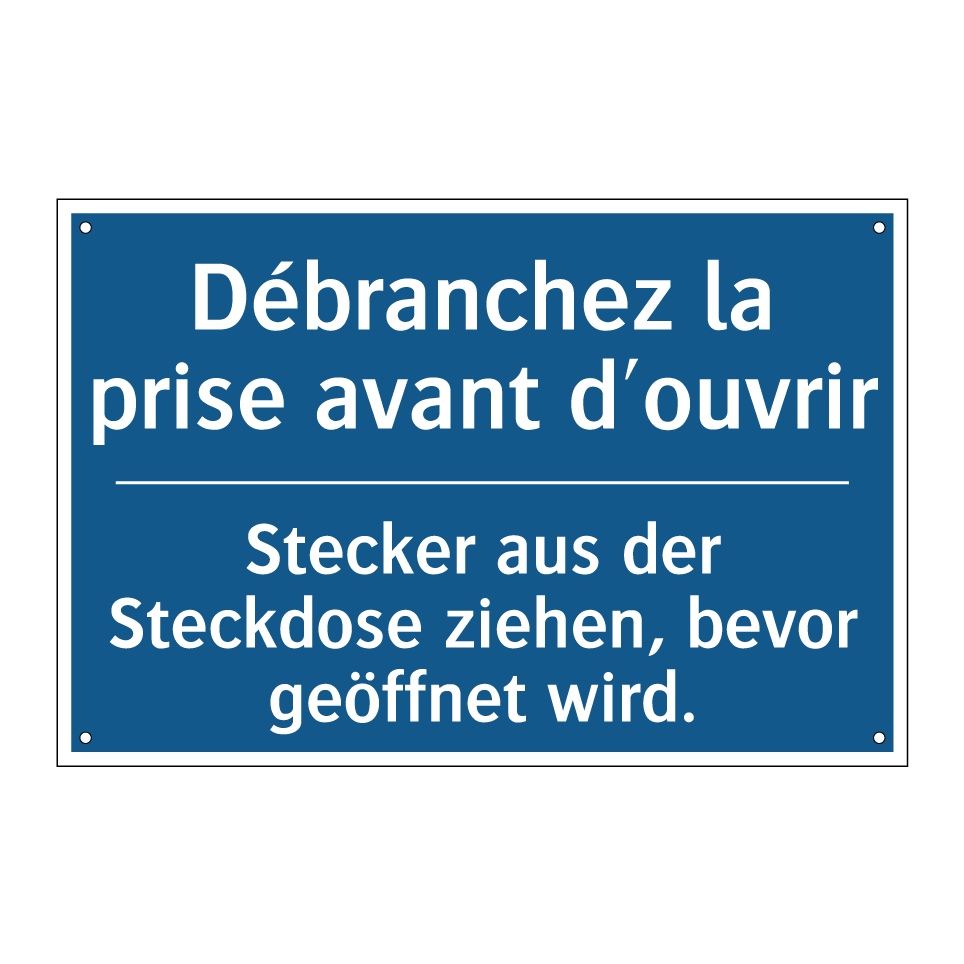 Stecker aus der Steckdose ziehen,  /.../ - Débranchez la prise avant d'ouvrir /.../