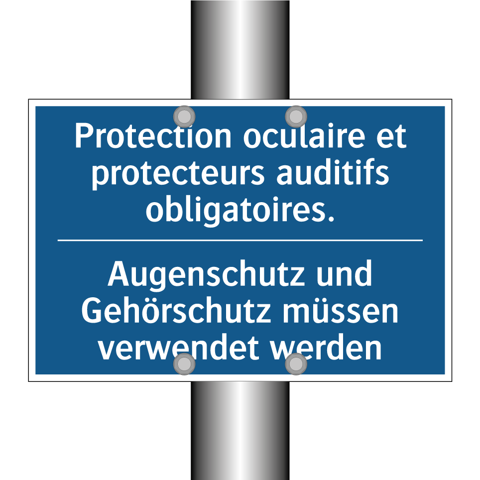 Augenschutz und Gehörschutz müssen  /.../ - Protection oculaire et protecteurs  /.../