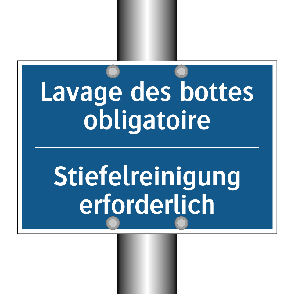 Stiefelreinigung erforderlich - Lavage des bottes obligatoire