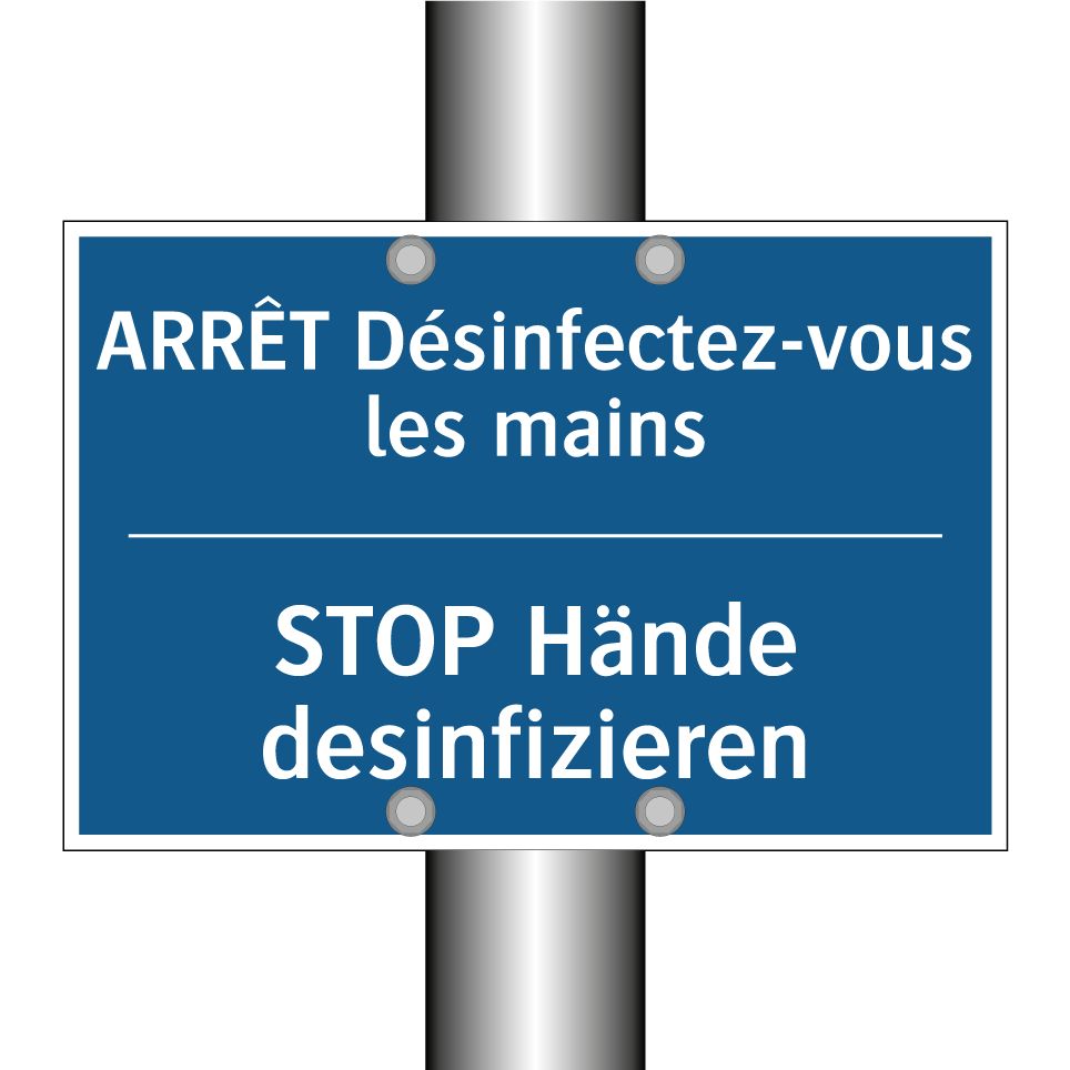 STOP Hände desinfizieren - ARRÊT Désinfectez-vous les mains /.../