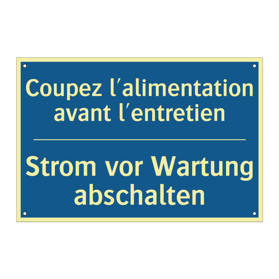 Strom vor Wartung abschalten - Coupez l'alimentation avant l'entretien /.../
