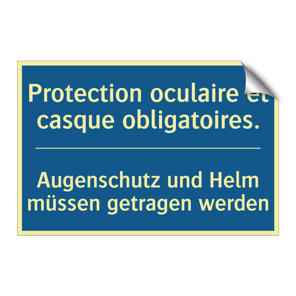 Augenschutz und Helm müssen getragen  /.../ - Protection oculaire et casque  /.../