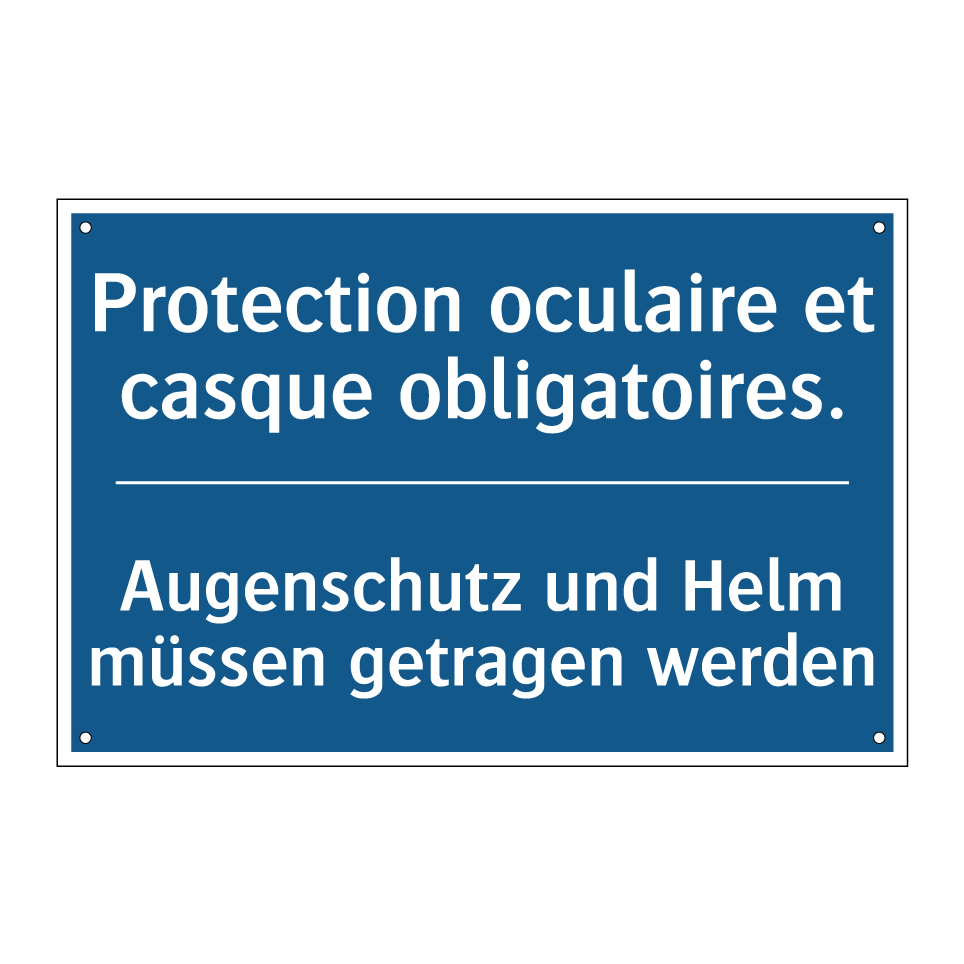 Augenschutz und Helm müssen getragen  /.../ - Protection oculaire et casque  /.../