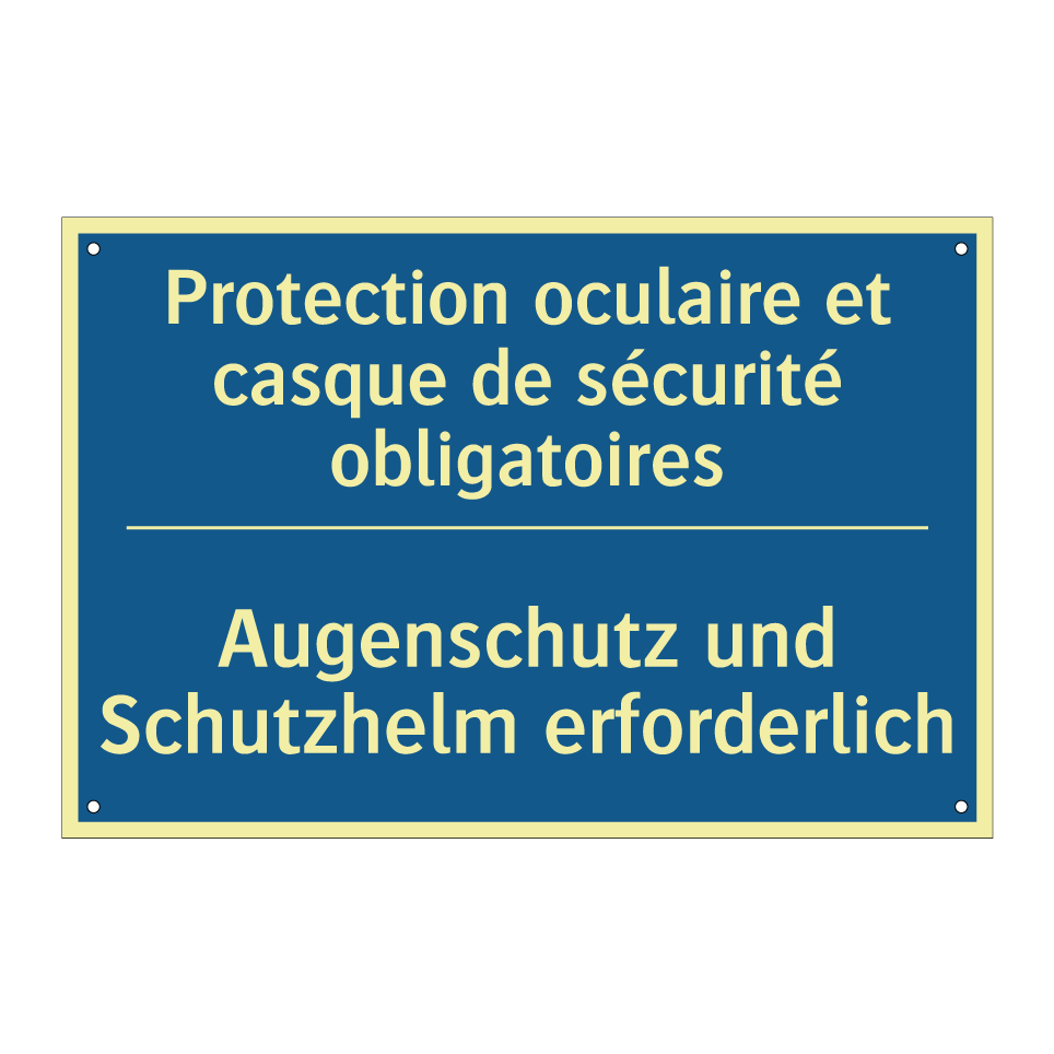 Augenschutz und Schutzhelm erforderlich /.../ - Protection oculaire et casque  /.../