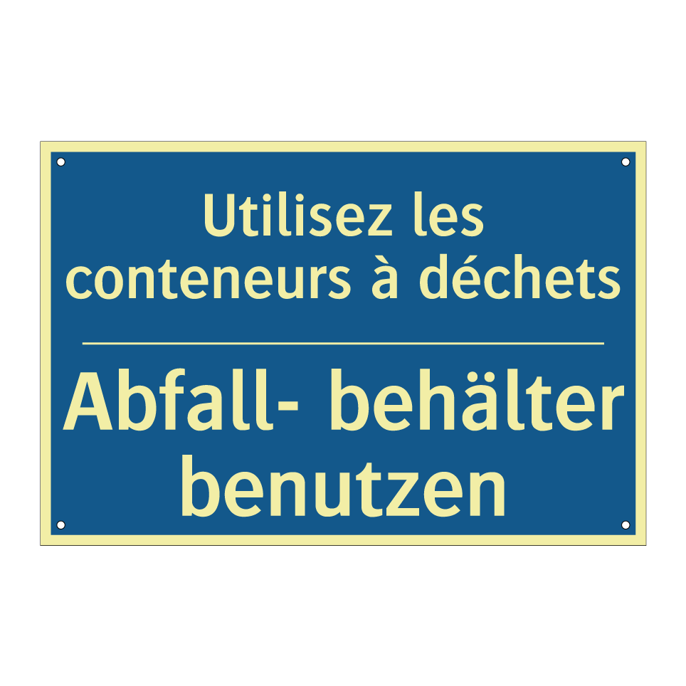 Abfall- behälter benutzen - Utilisez les conteneurs à déchets /.../