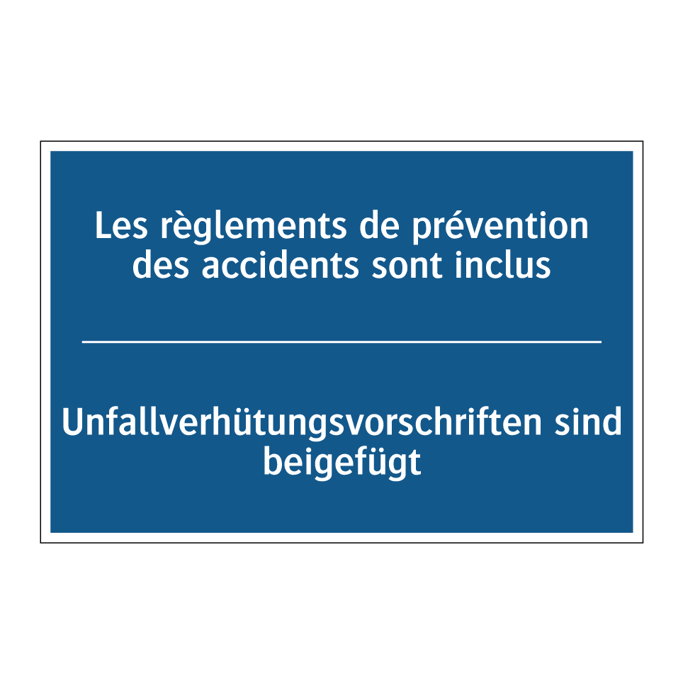 Unfallverhütungsvorschriften sind  /.../ - Les règlements de prévention des  /.../