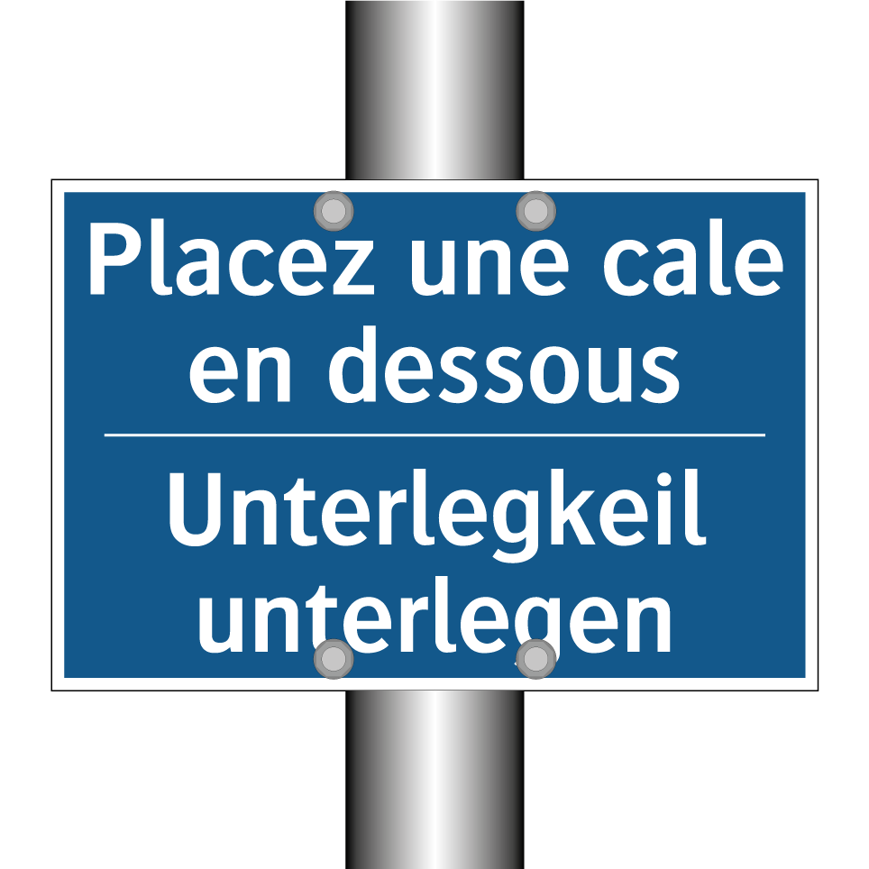 Unterlegkeil unterlegen - Placez une cale en dessous
