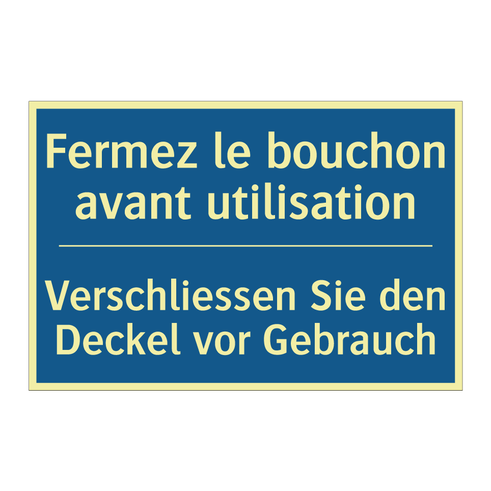 Verschliessen Sie den Deckel vor  /.../ - Fermez le bouchon avant utilisation /.../