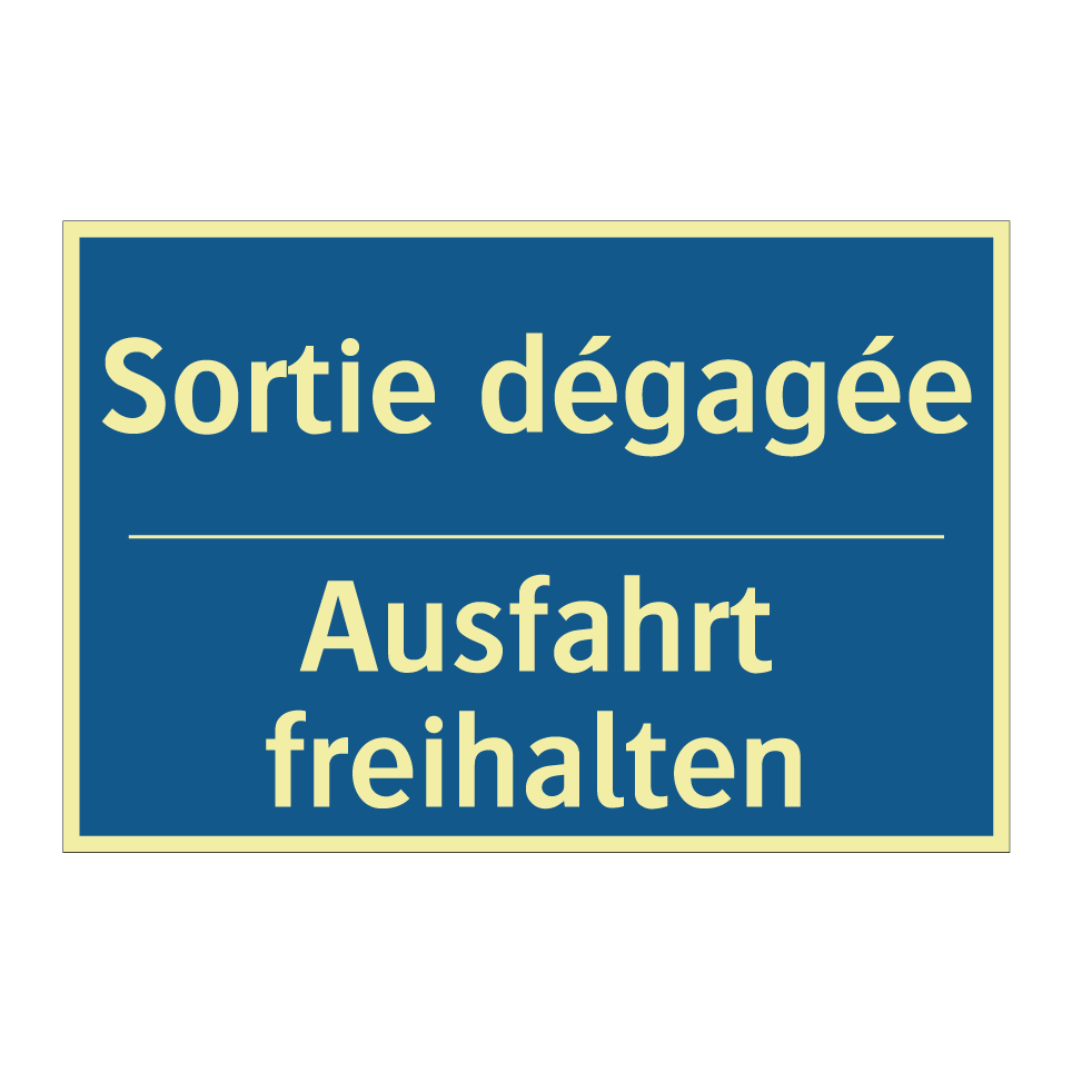 Ausfahrt freihalten - Sortie dégagée