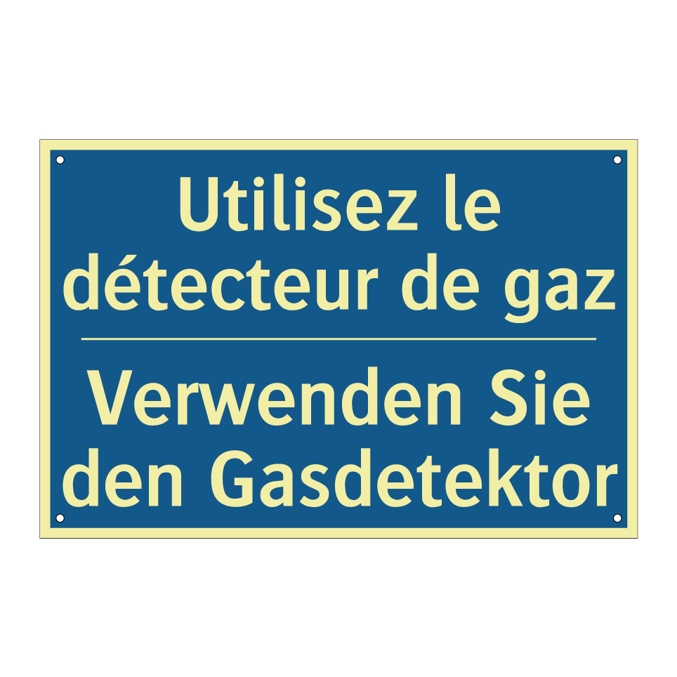 Verwenden Sie den Gasdetektor - Utilisez le détecteur de gaz